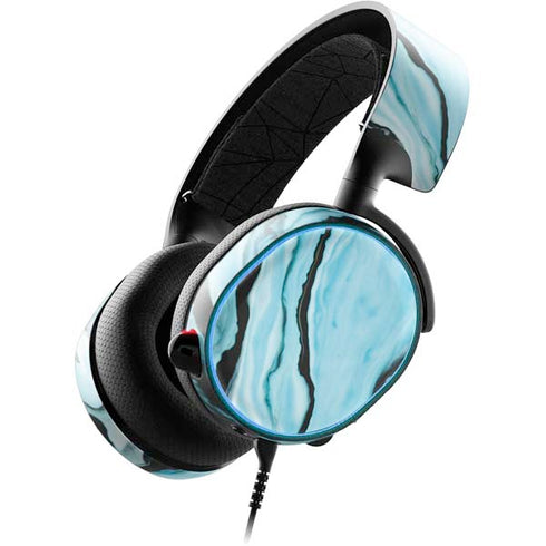 Aqua Blue Marble Ink SteelSeries Arctis 3 Skin